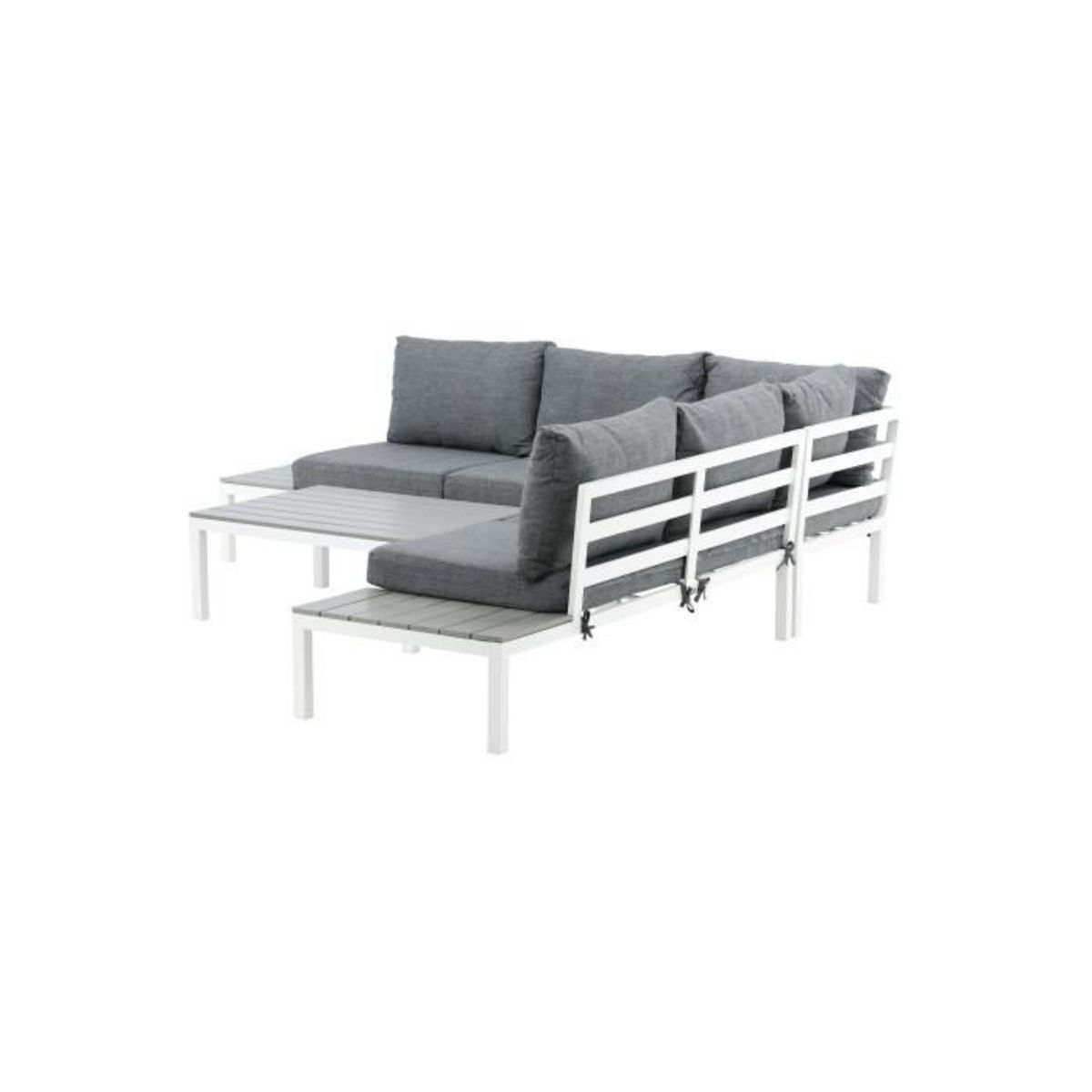 Paris Prix Salon d'Angle de Jardin  Odense  167cm Blanc & Gris