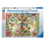 RAVENSBURGER Puzzle 3000 p - carte de la flore et de la faune