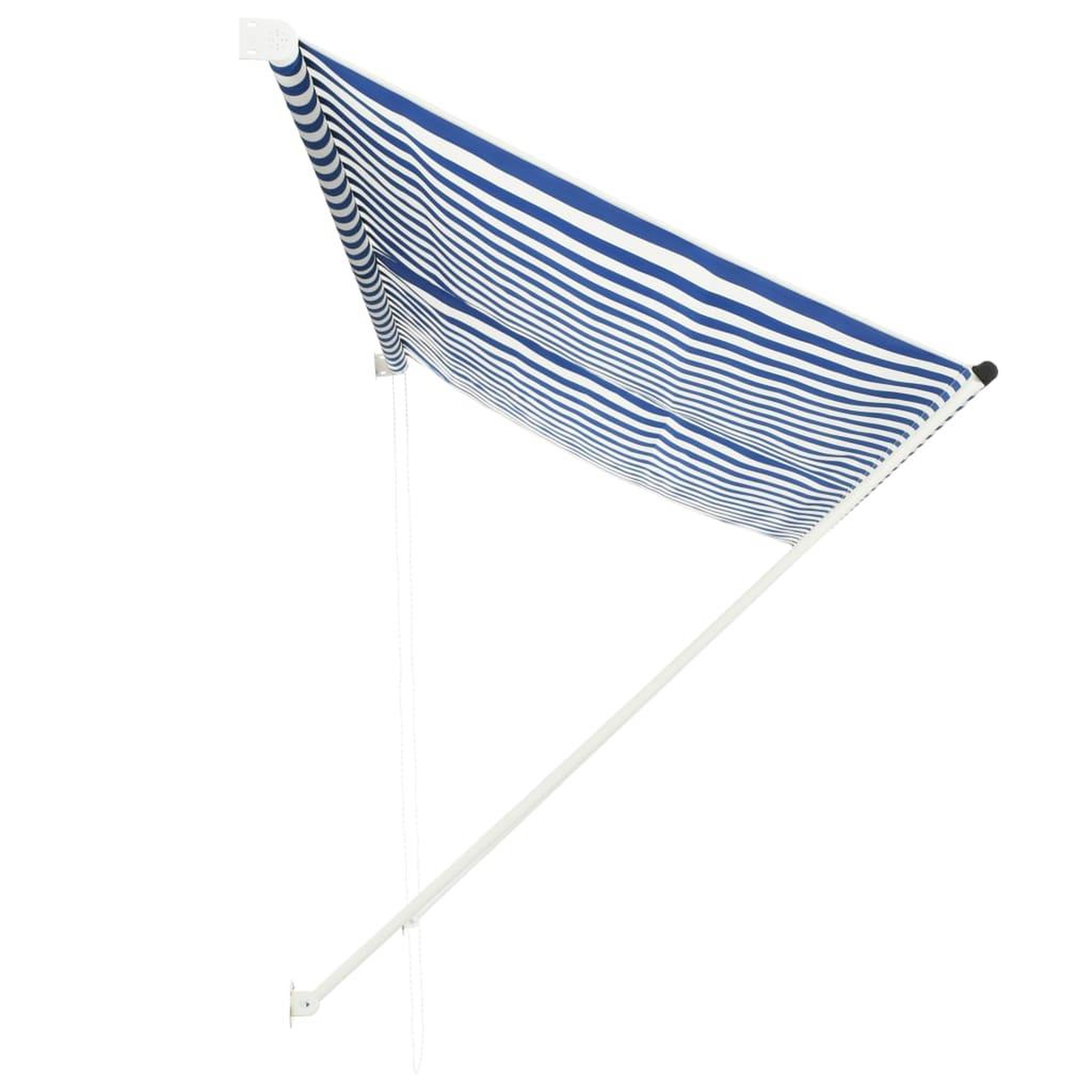 Voir la diapositive 3 : VIDAXL Auvent retractable 300x150 cm Bleu et blanc
