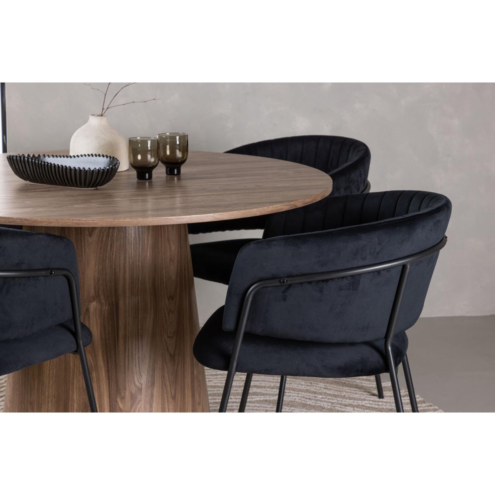 Voir la diapositive 4 : Paris Prix Ensemble table à manger & 4 chaises  lanzo & selma  120cm noir & marron