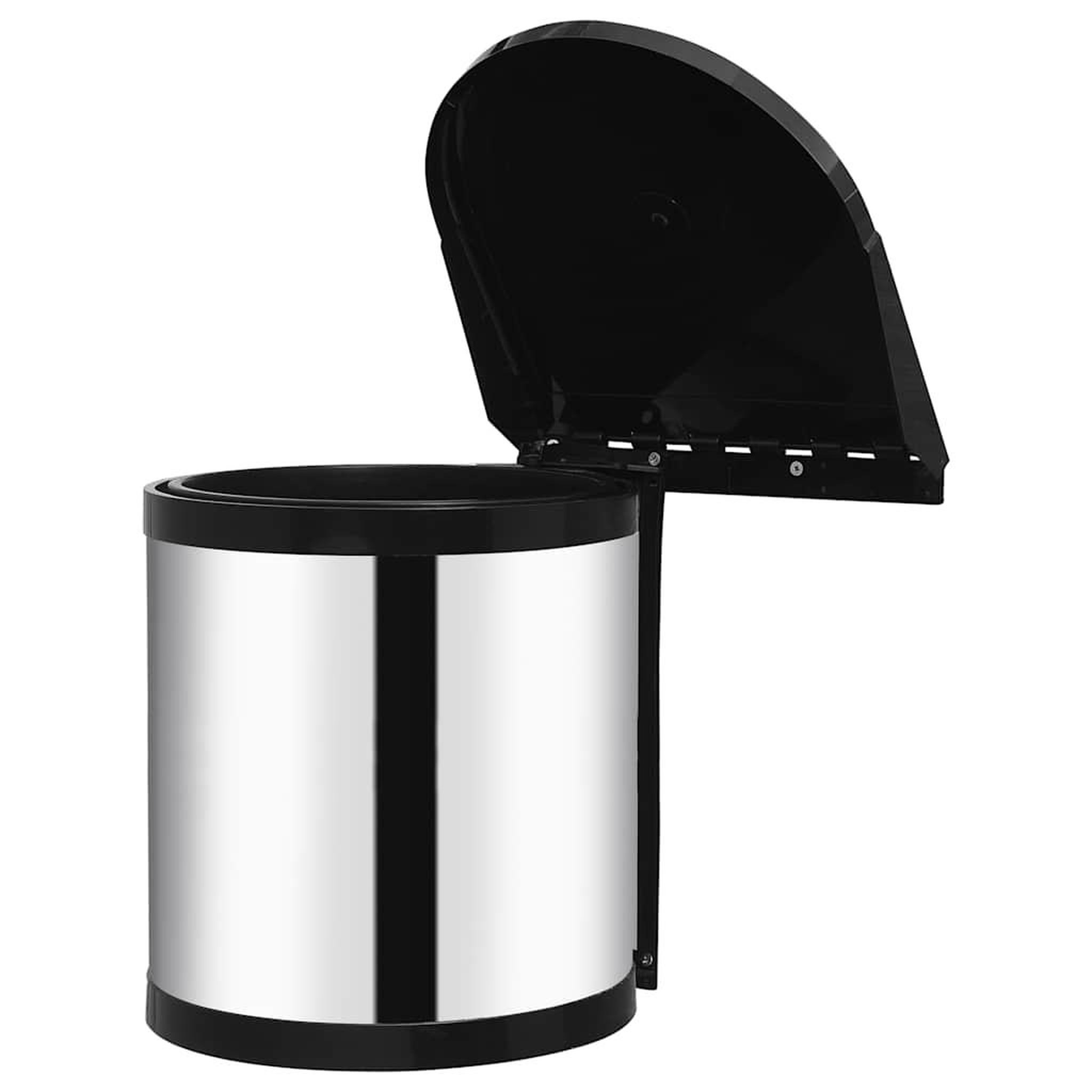 Voir la diapositive 4 : VIDAXL Poubelle integree de cuisine Acier inoxydable 12 L