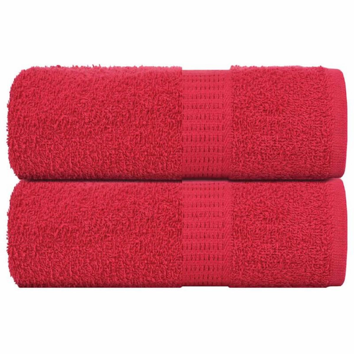 VIDAXL Serviettes de visage 2 pcs rouge 30x30 cm 360 g m² 100% coton