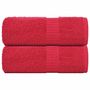 Voir la diapositive 1 : VIDAXL Serviettes de visage 2 pcs rouge 30x30 cm 360 g m² 100% coton