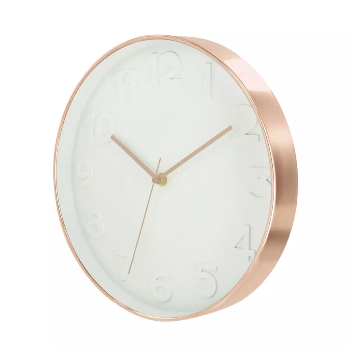 The Home Deco Factory Horloge ronde Deco Chic - Diam. 30,5 cm - Blanc