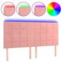Voir la diapositive 2 : VIDAXL Tete de lit a LED Rose 200x5x118/128 cm Velours