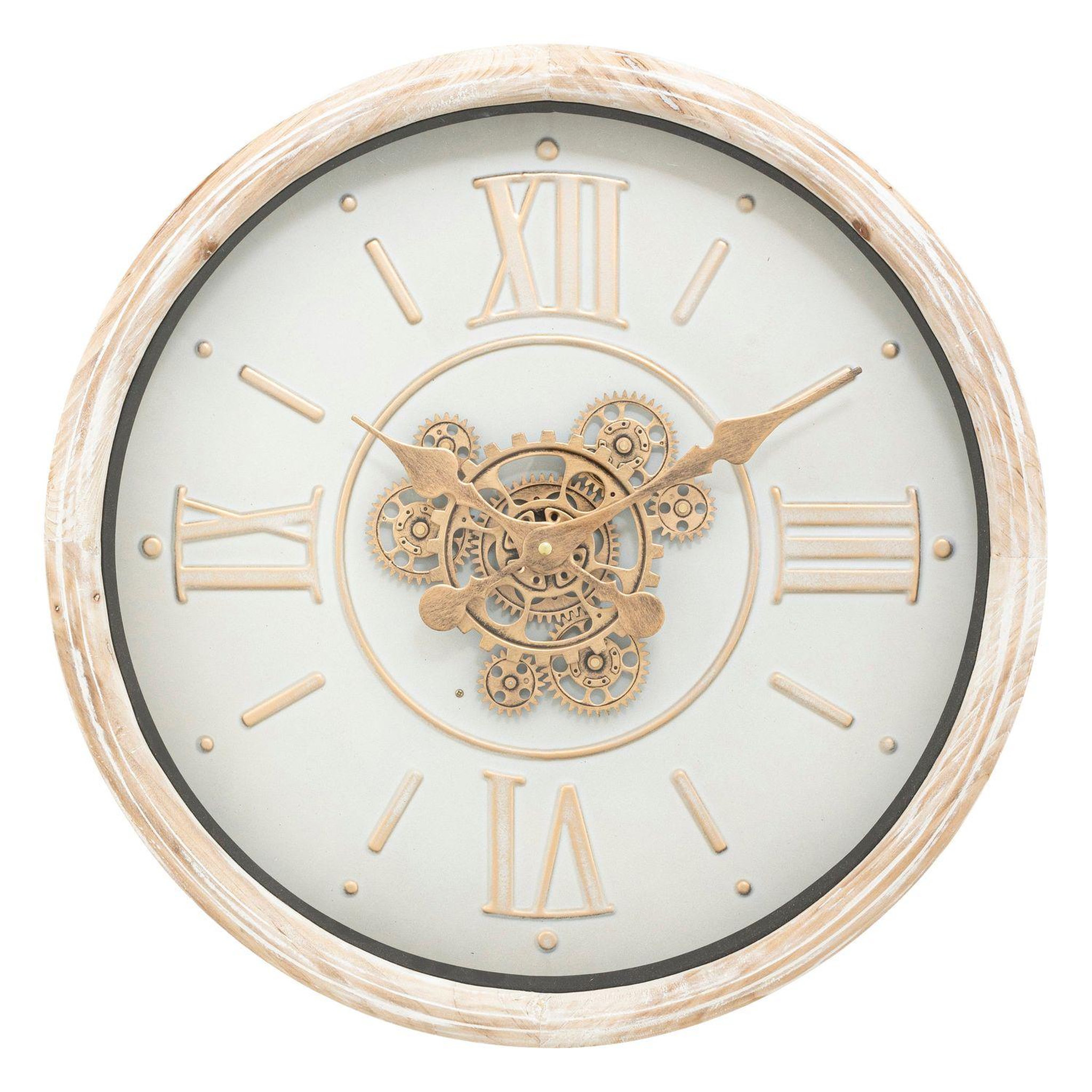 ATMOSPHERA Horloge murale avec mécanisme en bois sonika - diam 50 cm - beige