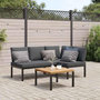 Voir la diapositive 1 : VIDAXL Salon de jardin 3 pcs avec coussins noir aluminium