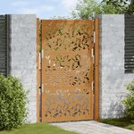 VIDAXL Porte de jardin acier resistant aux intemperies design feuilles