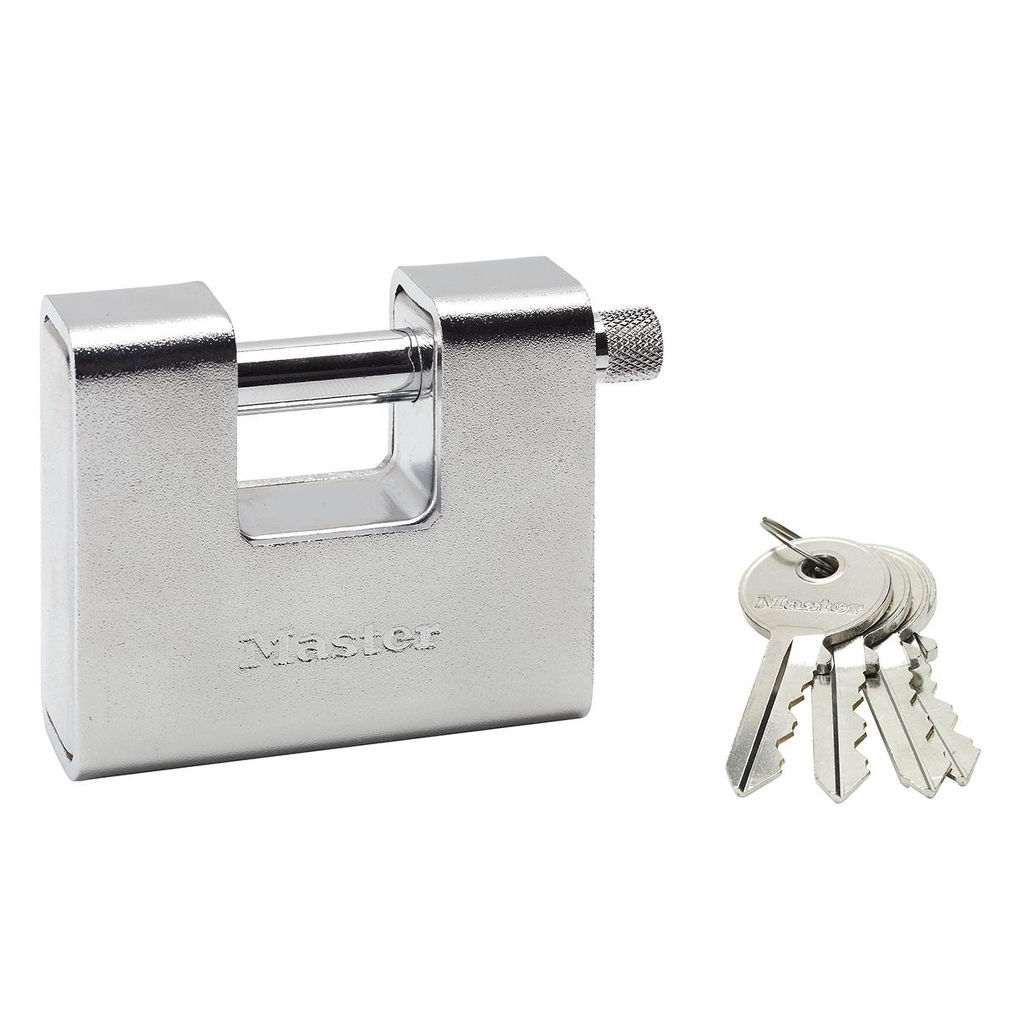 Master lock 680eurd cadenas rectangulaire en zinc à clé, gris, 8 x 9,5 x 2,9 cm