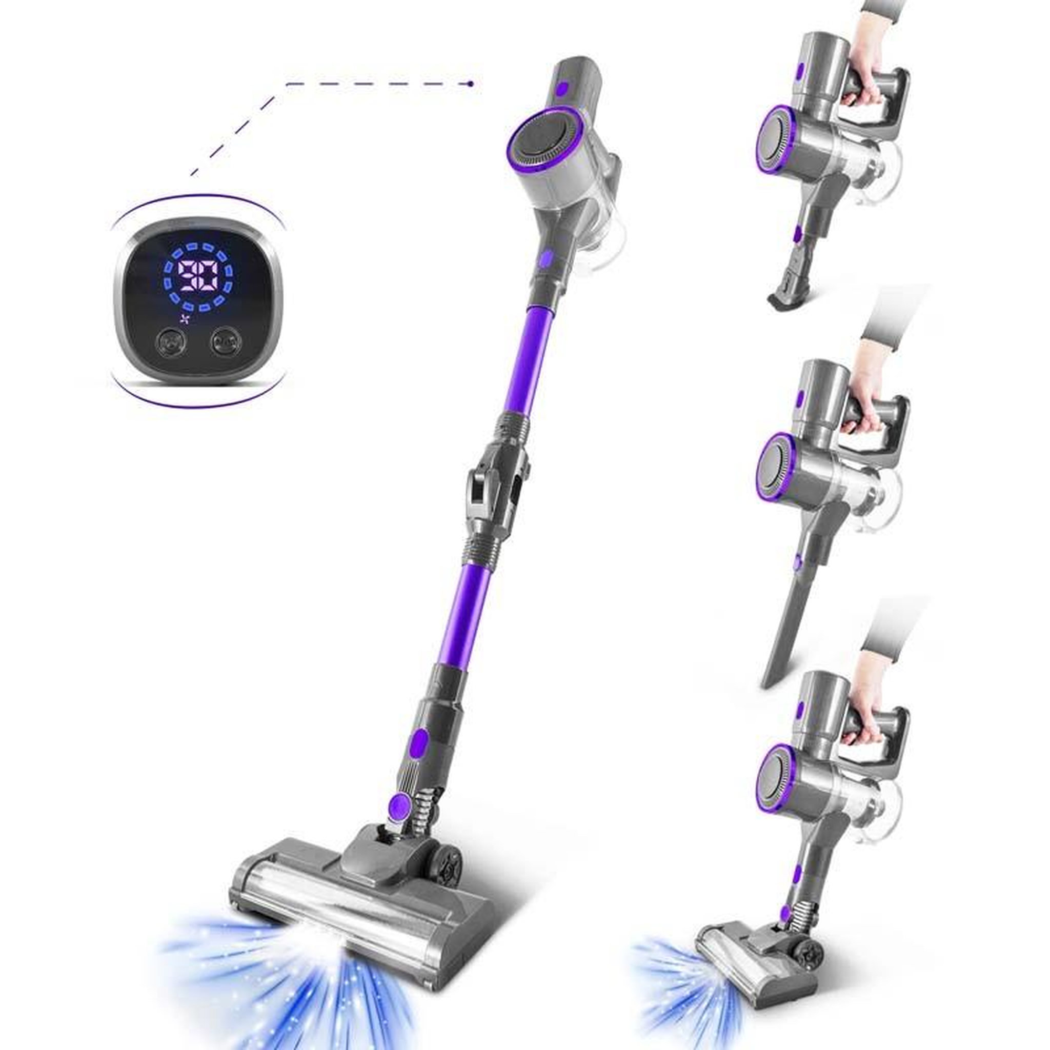 VORTEX Vortex - aspirateur balai sans fil - 160w - autonomie(35min) - filtre hepa - tube pliable - 2 modes d'aspiration