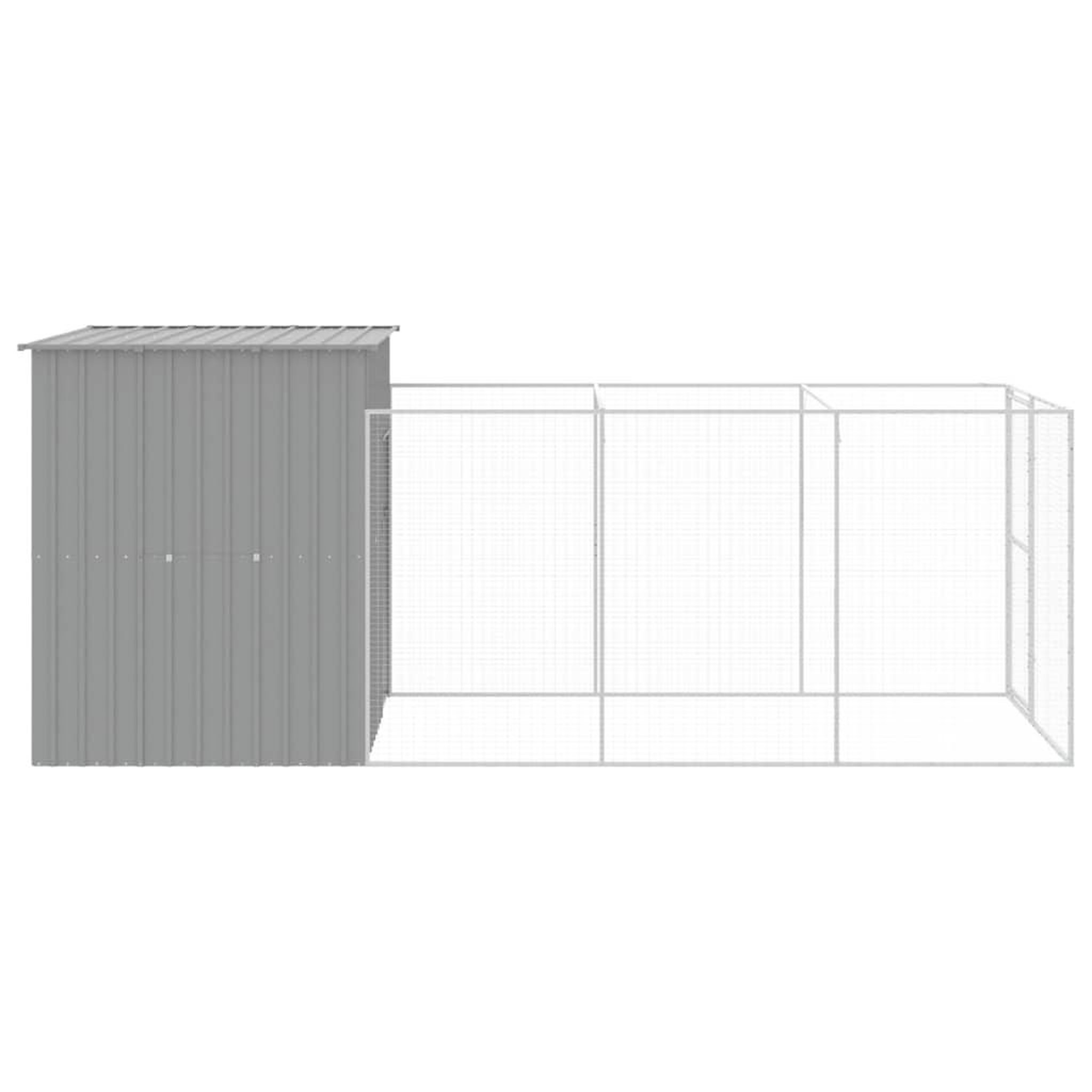 Voir la diapositive 4 : VIDAXL Niche pour chien avec cour gris clair 165x455x181 cm