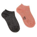 DIM 2x Paires de Chaussettes /Gris à Motifs Fille Dim Fantaisie. Coloris disponibles : Rose