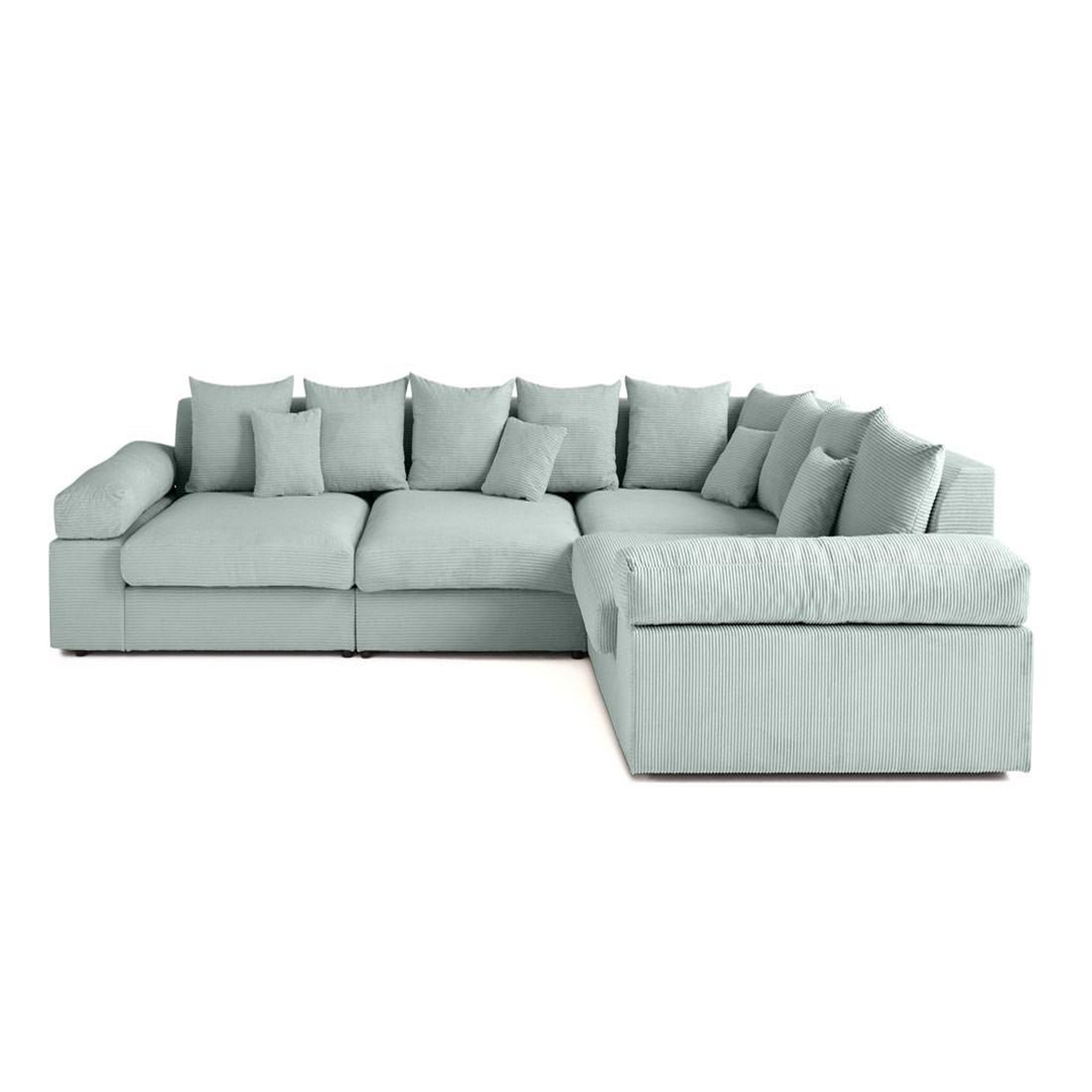 Voir la diapositive 1 : LISA DESIGN Aspen - canapé d'angle réversible 5 places - assise profonde - en velours côtelé