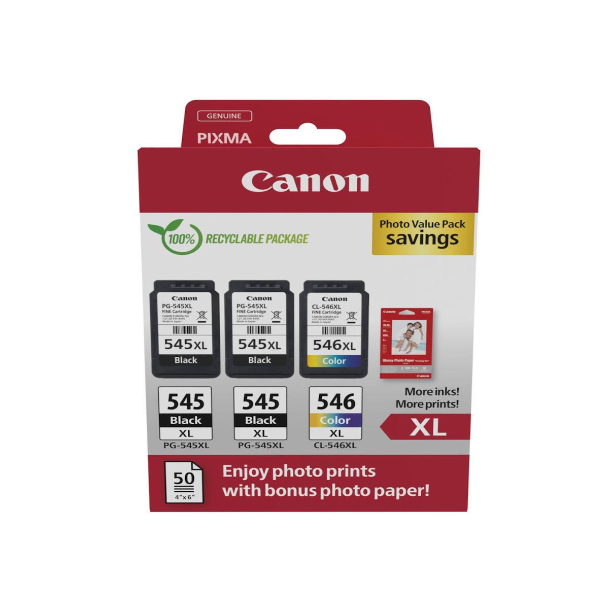 Canon Cartouches d'encre Canon Pack Photo PG-545 XL/CL-546XL haute capacité