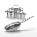 ELO Lot de 3 Faitouts Elo Citrin & Poêle 28 cm Elo Relief Solution