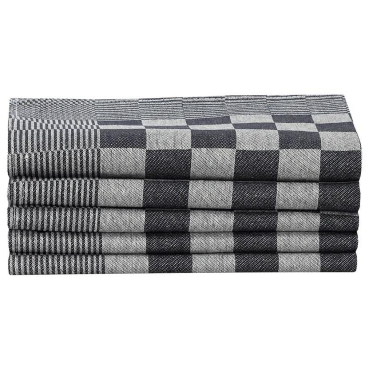 VIDAXL Ensemble de serviettes 10 pcs noir et blanc coton