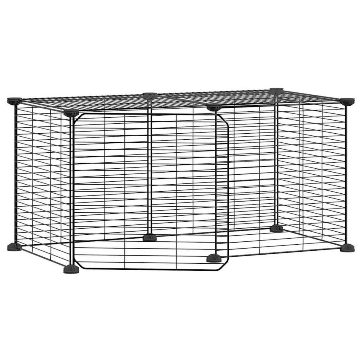 VIDAXL Cage animaux de compagnie a 8 panneaux et porte Noir 35x35 cm