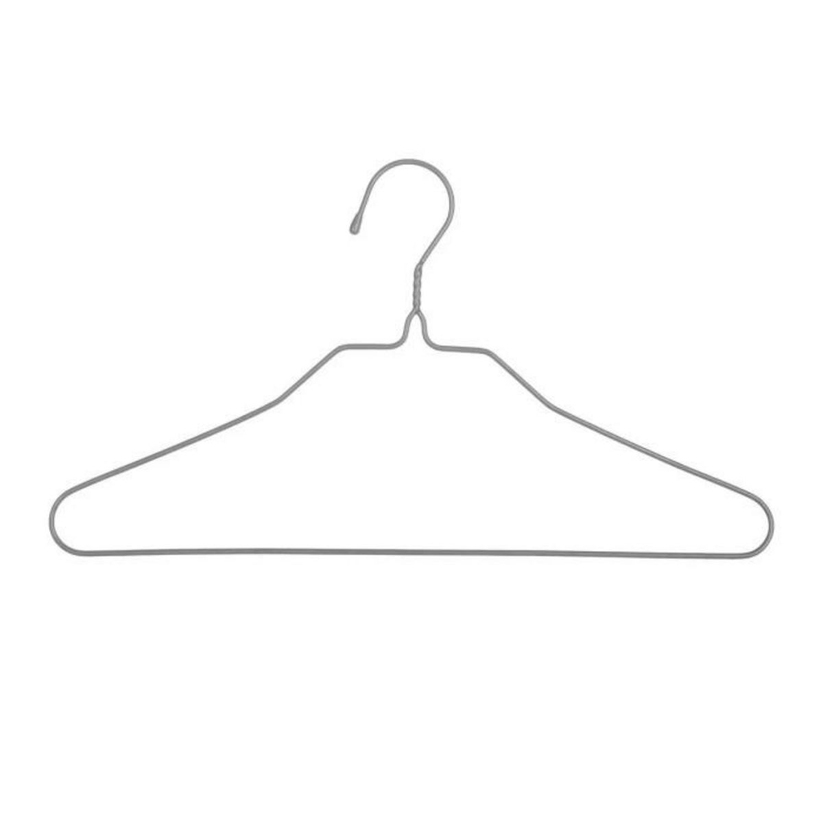 FIVE Lot de 10 Cintres en Métal  Fin  39cm Gris