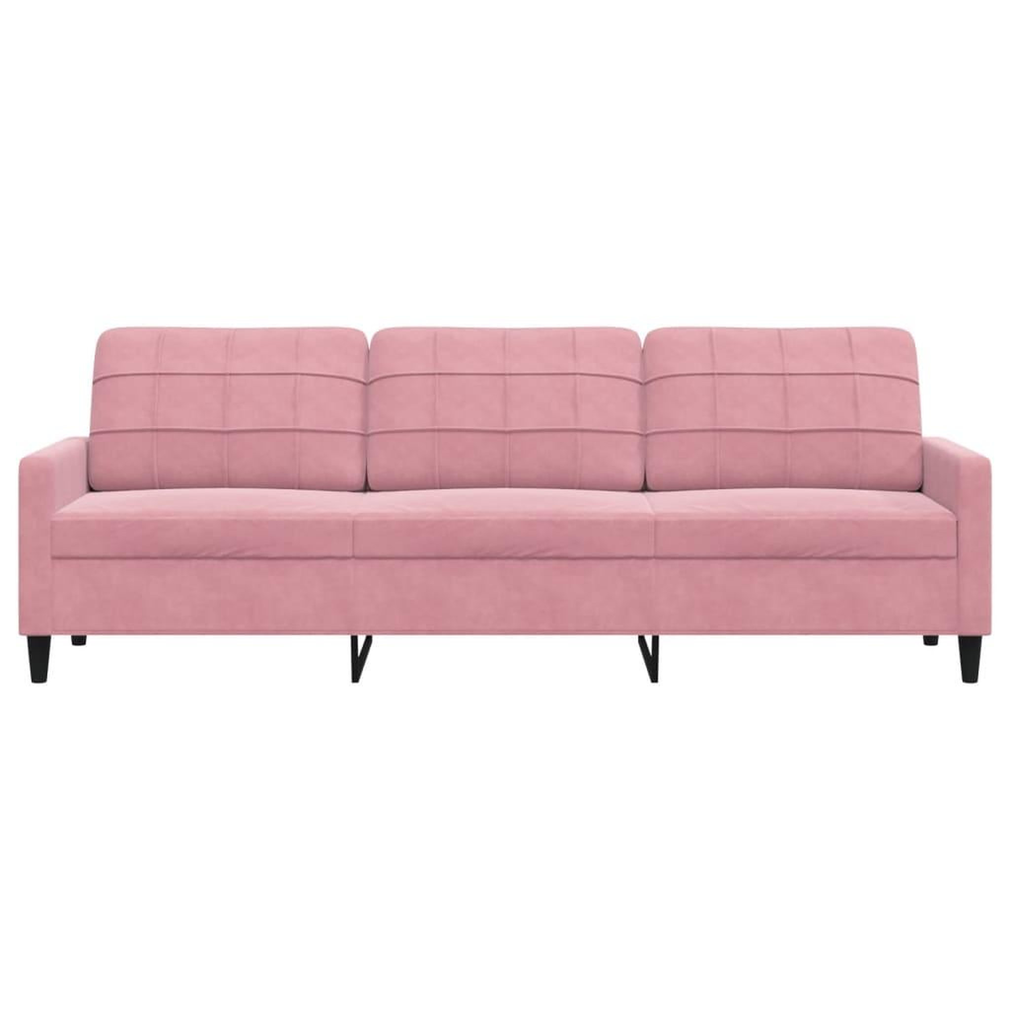 Voir la diapositive 4 : VIDAXL Canape a 3 places Rose 210 cm Velours