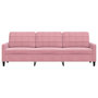 Voir la diapositive 4 : VIDAXL Canape a 3 places Rose 210 cm Velours