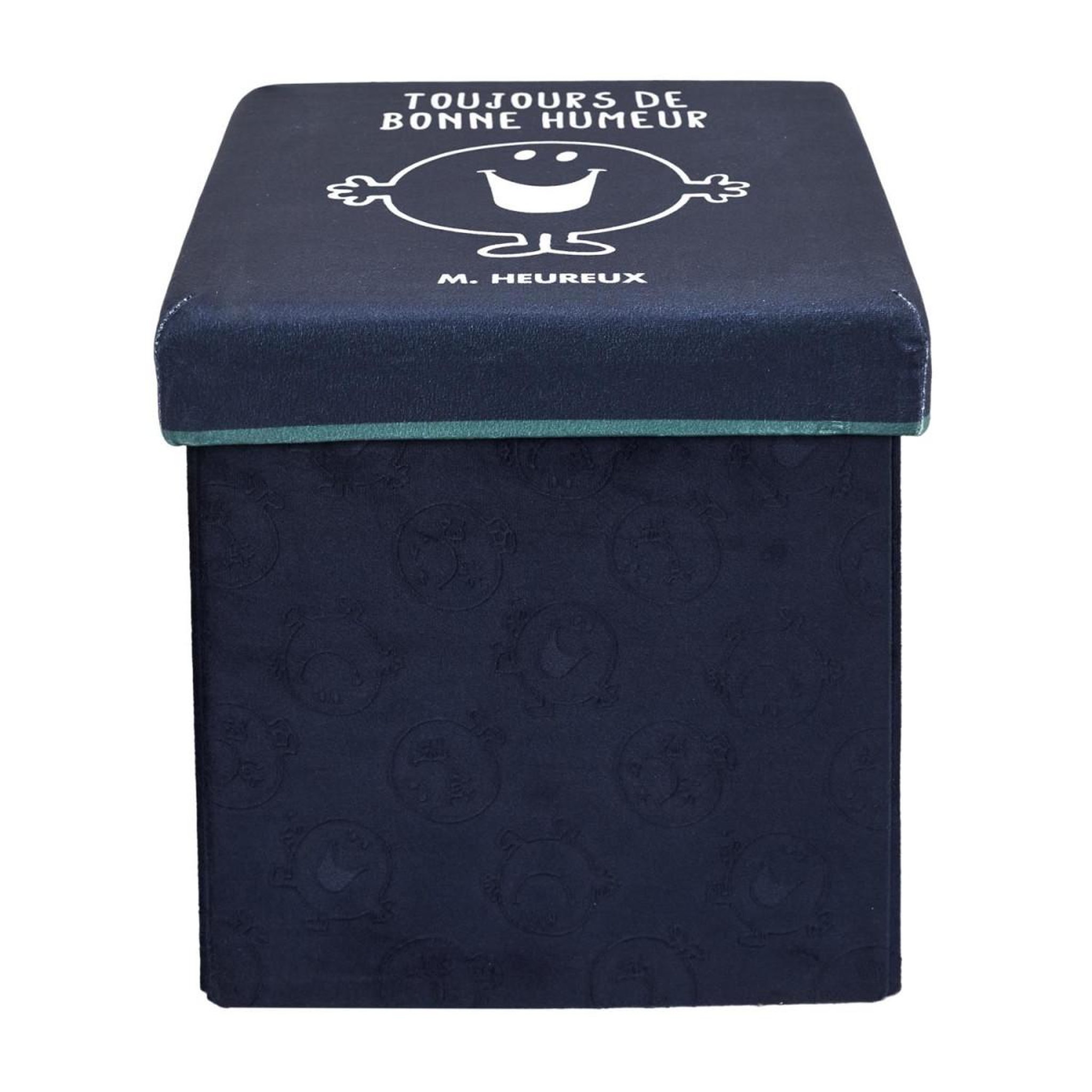 Voir la diapositive 3 : The Home Deco Factory Pouf & Coffre Enfant  Monsieur Heureux  30cm Bleu