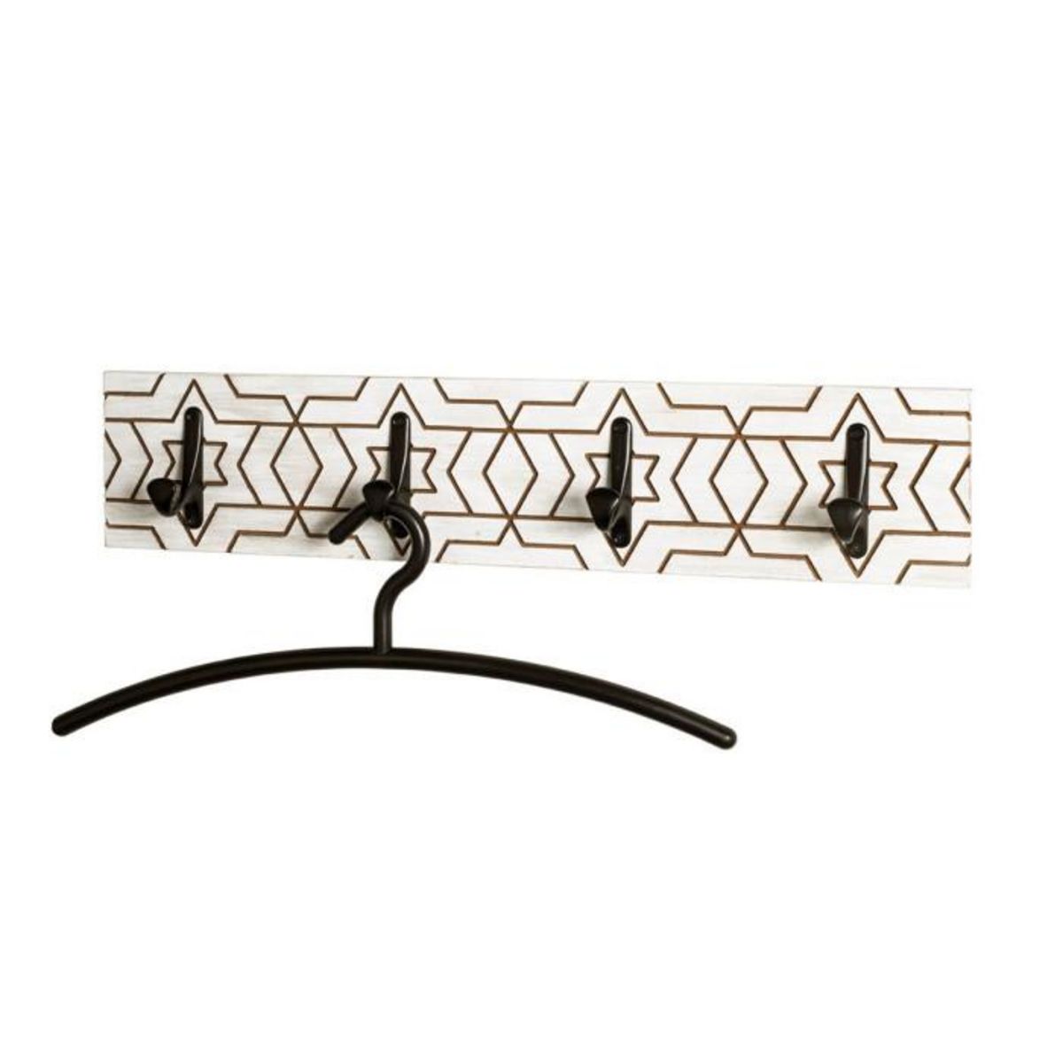 Paris Prix Patère Murale Design  Fraisé  60cm Blanc & Noir