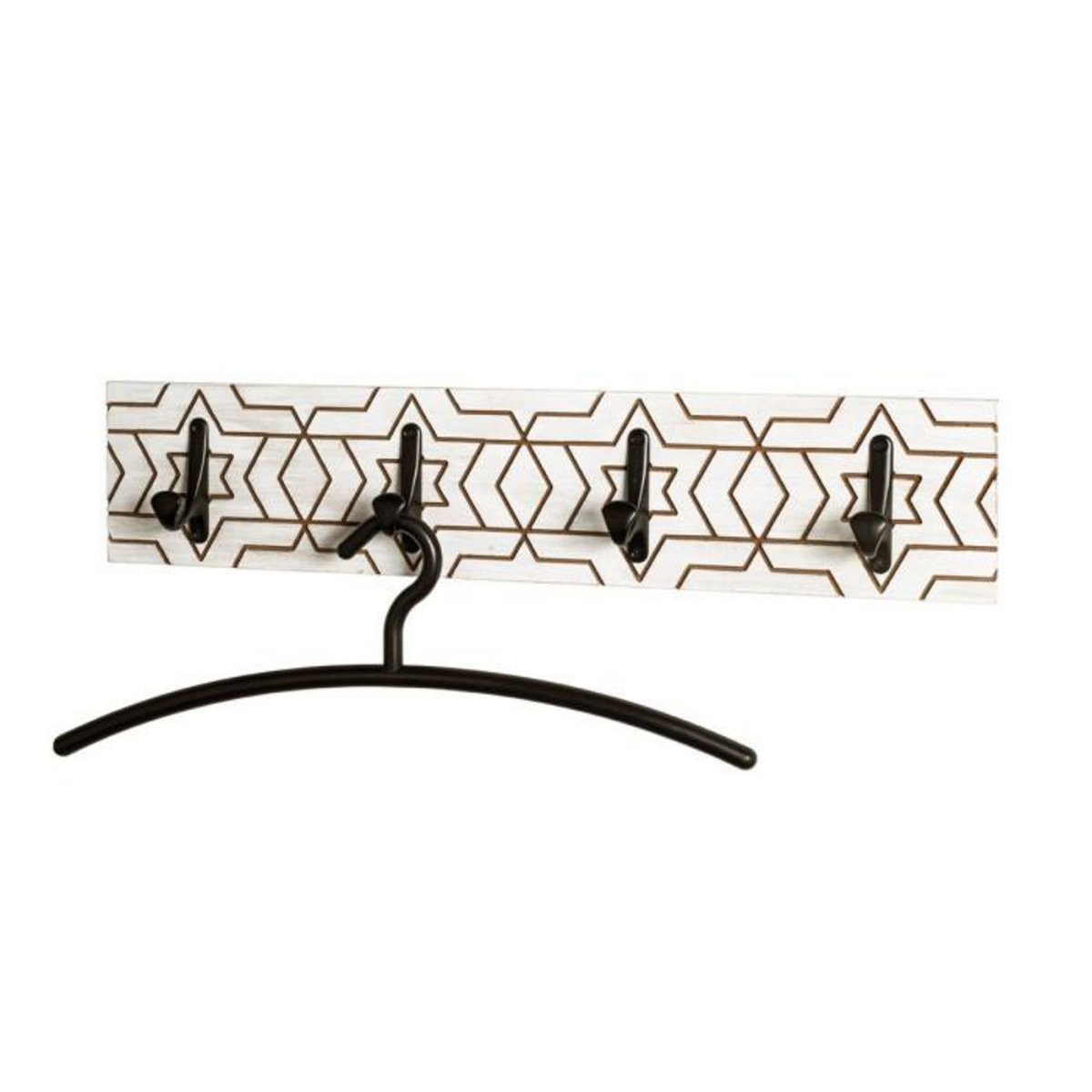 Paris Prix Patère Murale Design  Fraisé  60cm Blanc & Noir