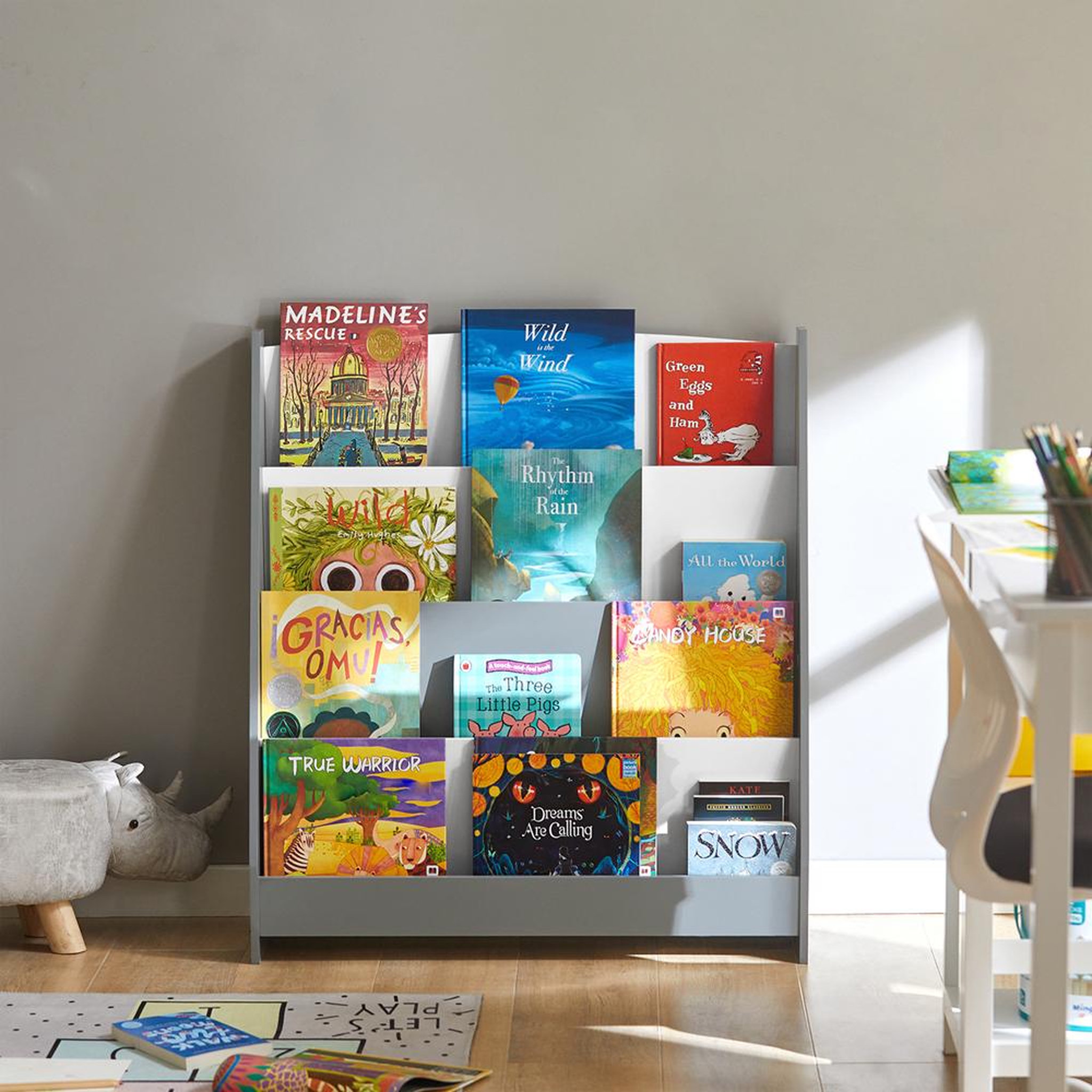 Voir la diapositive 5 : SOBUY SoBuy - Bibliothèque Enfant à 4 étagères - Nordique - KMB32