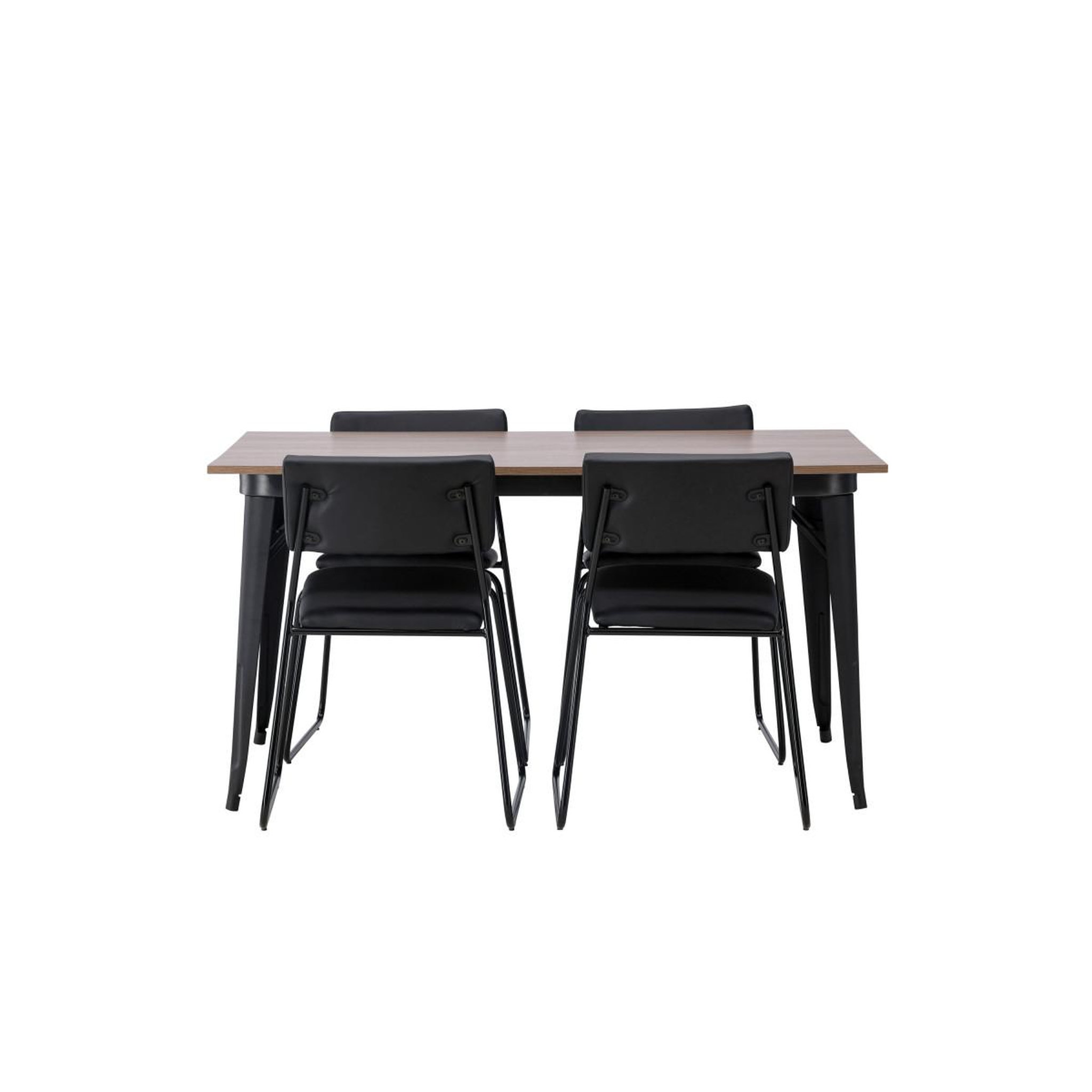 Voir la diapositive 2 : Paris Prix Ensemble table à manger & 4 chaises  tempe & kenth  140cm naturel & noir