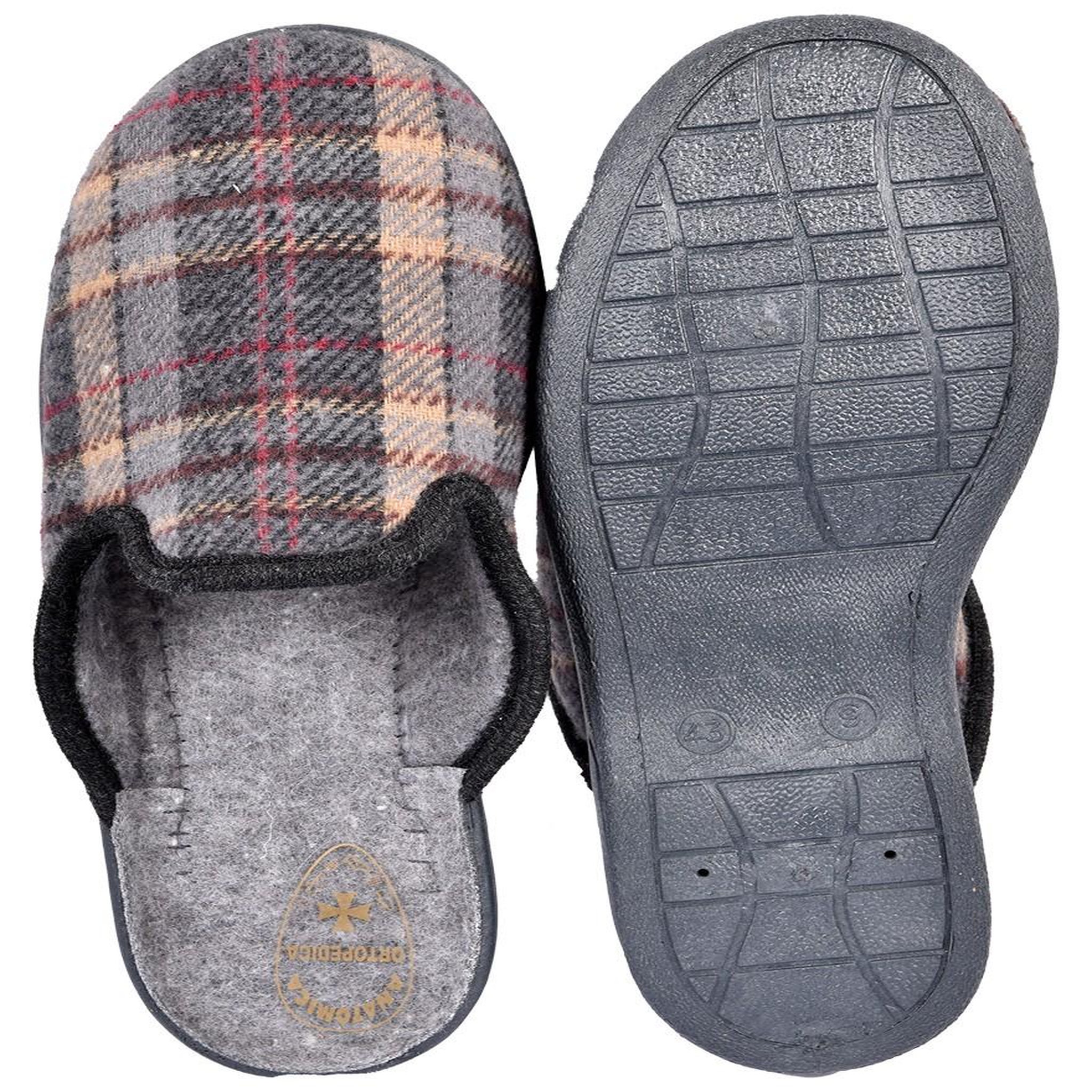 Voir la diapositive 4 : OZABI Ozabi pantoufles mules homme fabriquées en espagne, tige jacquard écossais