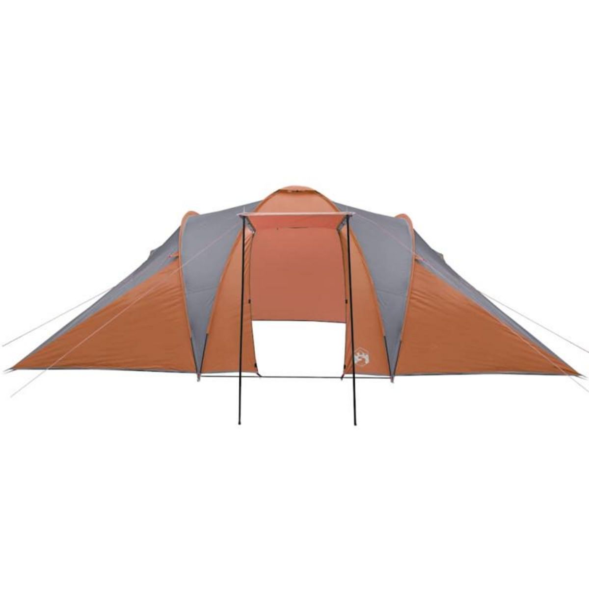 VIDAXL Tente familiale à dôme 6 personnes gris et orange imperméable