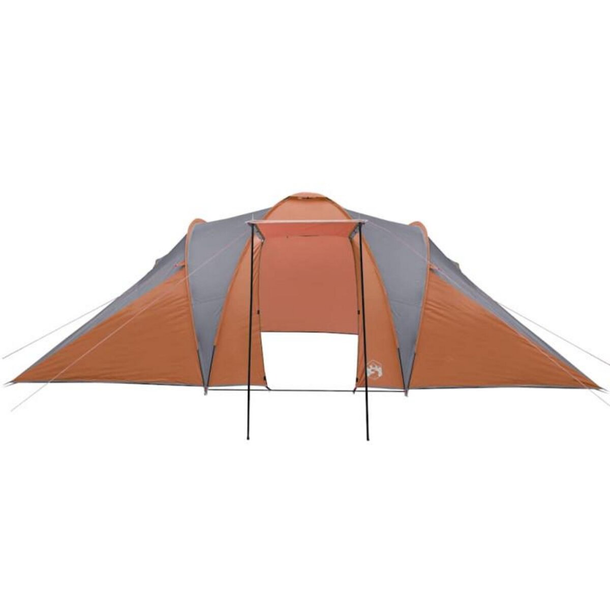 VIDAXL Tente familiale à dôme 6 personnes gris et orange imperméable