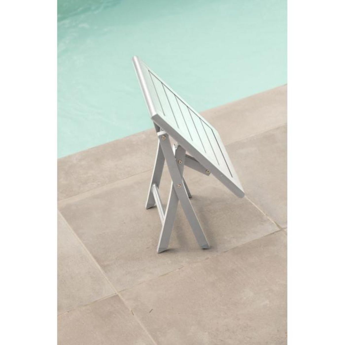Paris Prix Table d'Appoint de Jardin Pliante  Marius  43cm Blanc