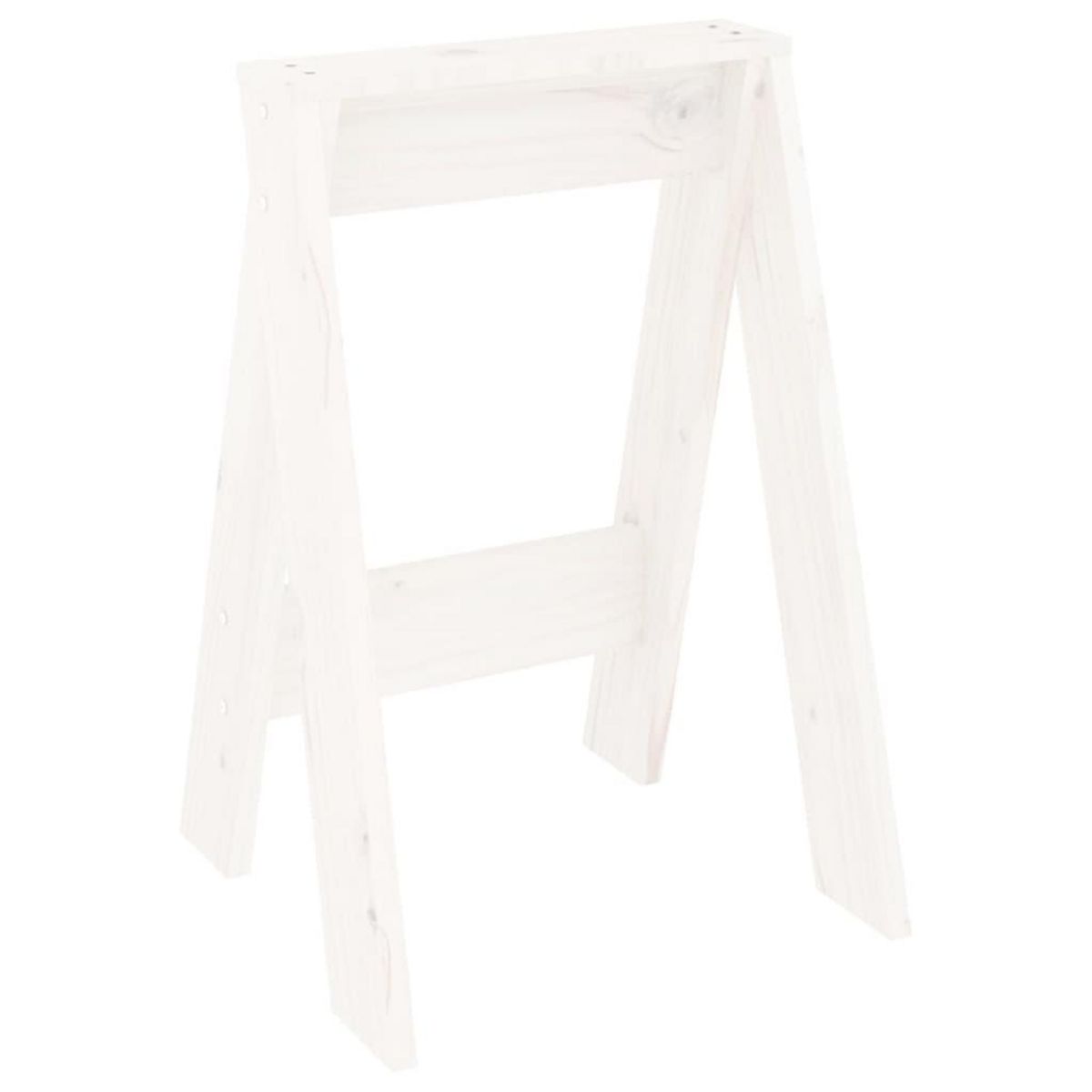VIDAXL Tabourets lot de 2 blanc 40x40x60 cm bois massif de pin