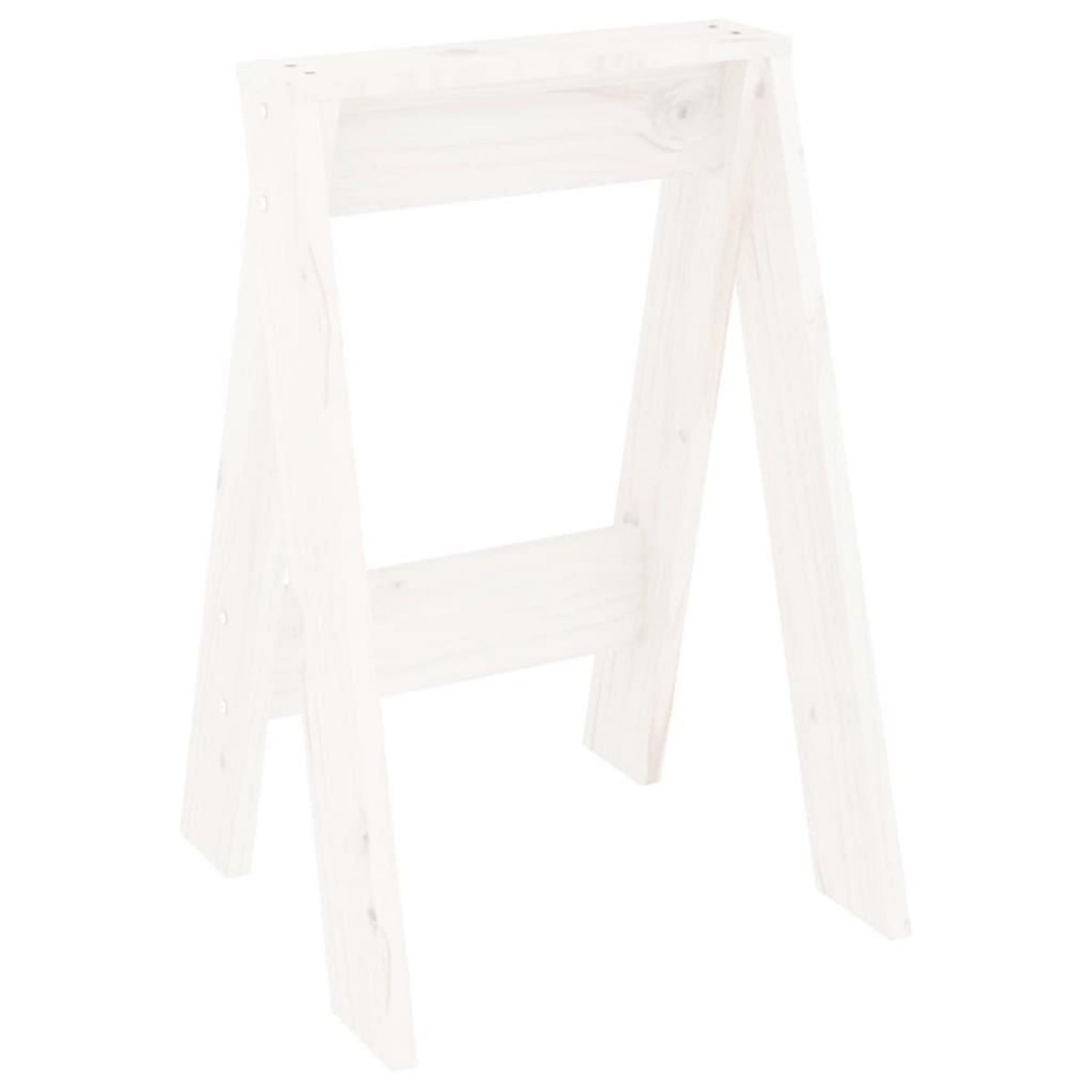 VIDAXL Tabourets lot de 2 blanc 40x40x60 cm bois massif de pin