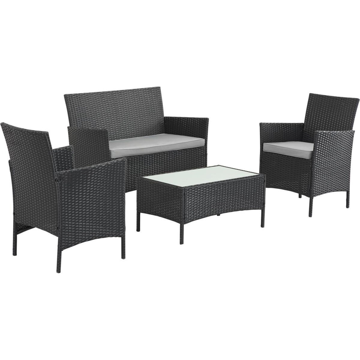 Habitat et Jardin Salon de jardin en résine tressée  Toronto Bis  - Atlanta - Noir