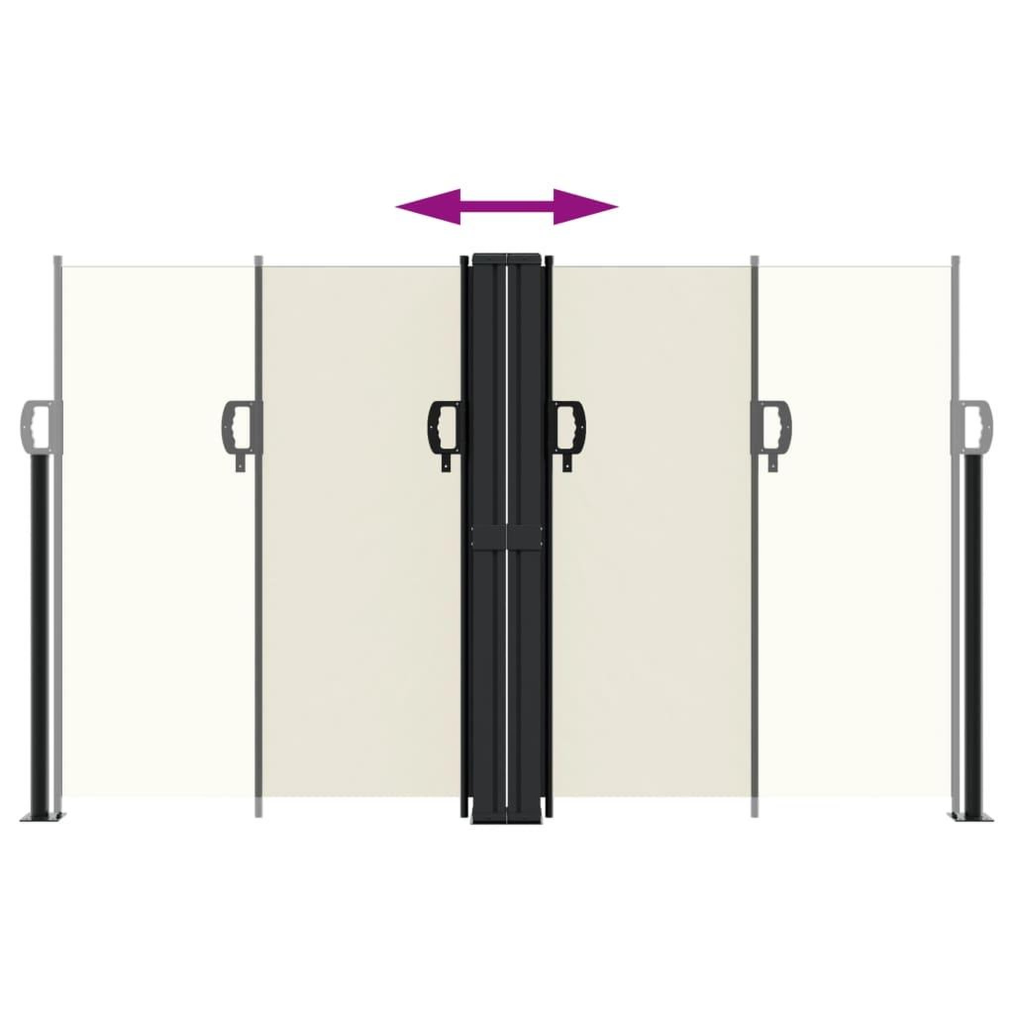 Voir la diapositive 5 : VIDAXL Auvent lateral retractable creme 140x1000 cm