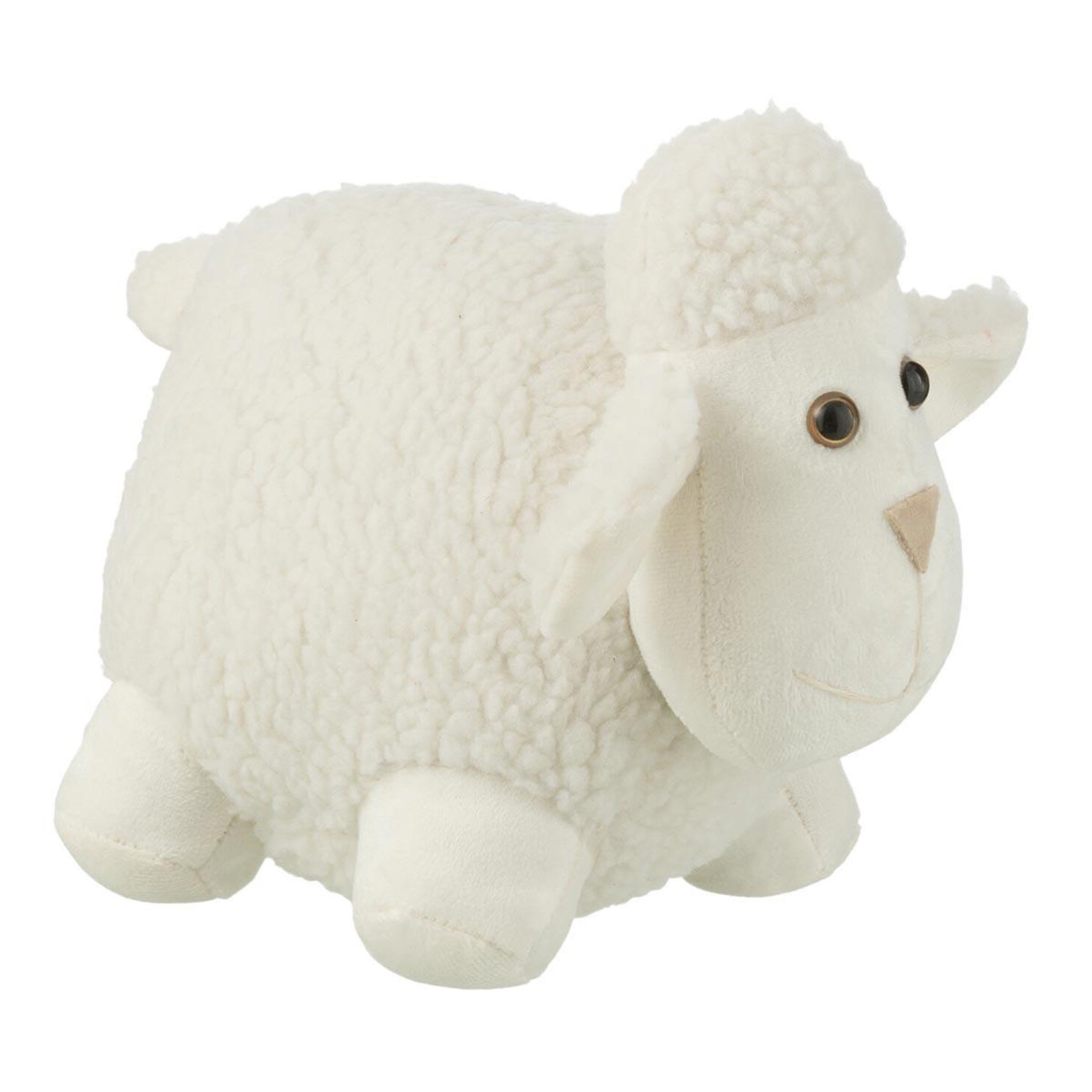 J-LINE Cale-porte déco  mouton  30cm blanc