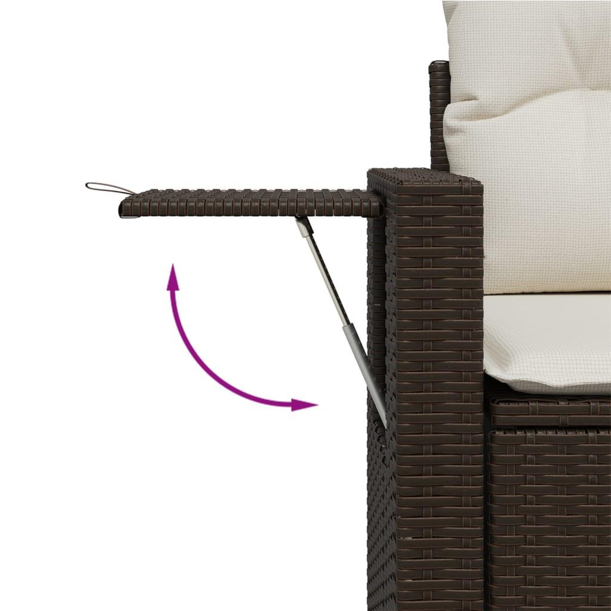 Voir la diapositive 3 : VIDAXL Salon de jardin 4 pcs avec coussins marron resine tressee
