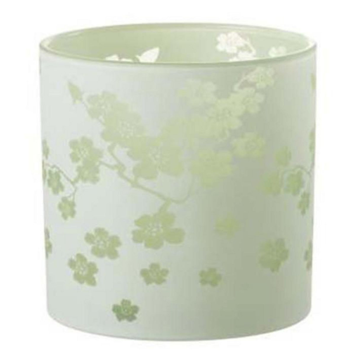 Paris Prix Photophore Design en Verre  Fleurs  15cm Vert