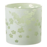 Paris Prix Photophore Design en Verre  Fleurs  15cm Vert