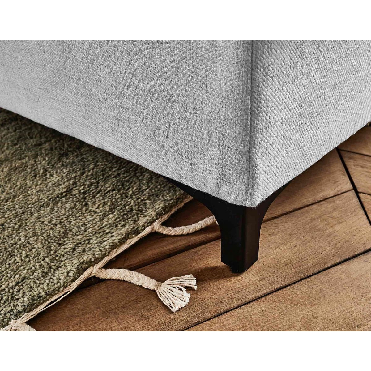 LISA DESIGN Olinda - canapé d'angle droit - 5 places - convertible avec coffre et têtières réglables - en tissu