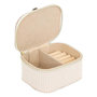 Voir la diapositive 2 : ATMOSPHERA Boîte à Bijoux en Velours  Enya  11cm Beige