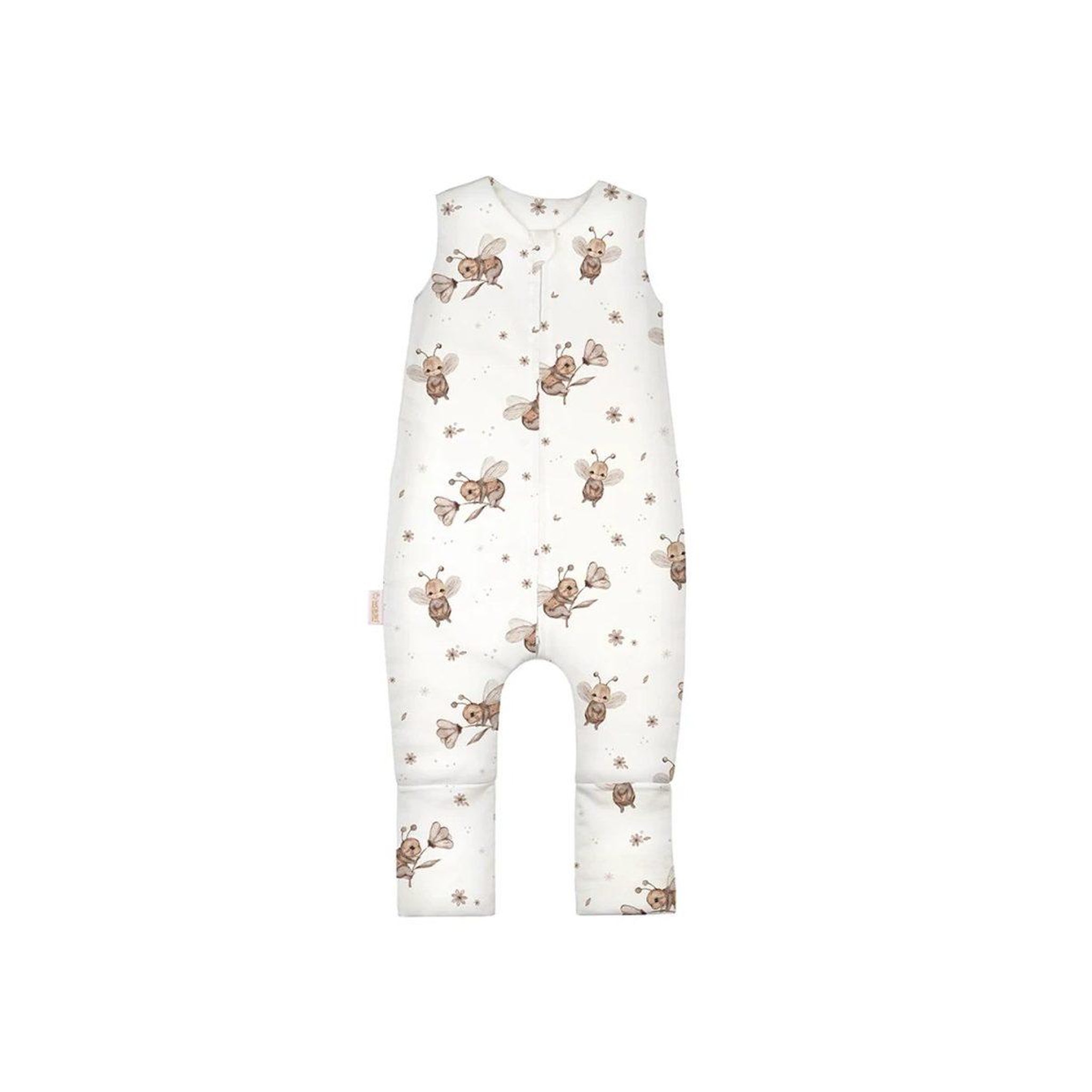WALDIN Gigoteuse à jambes en coton 2,5 TOG - taille S (1-2 ans) - motif abeilles, blanc