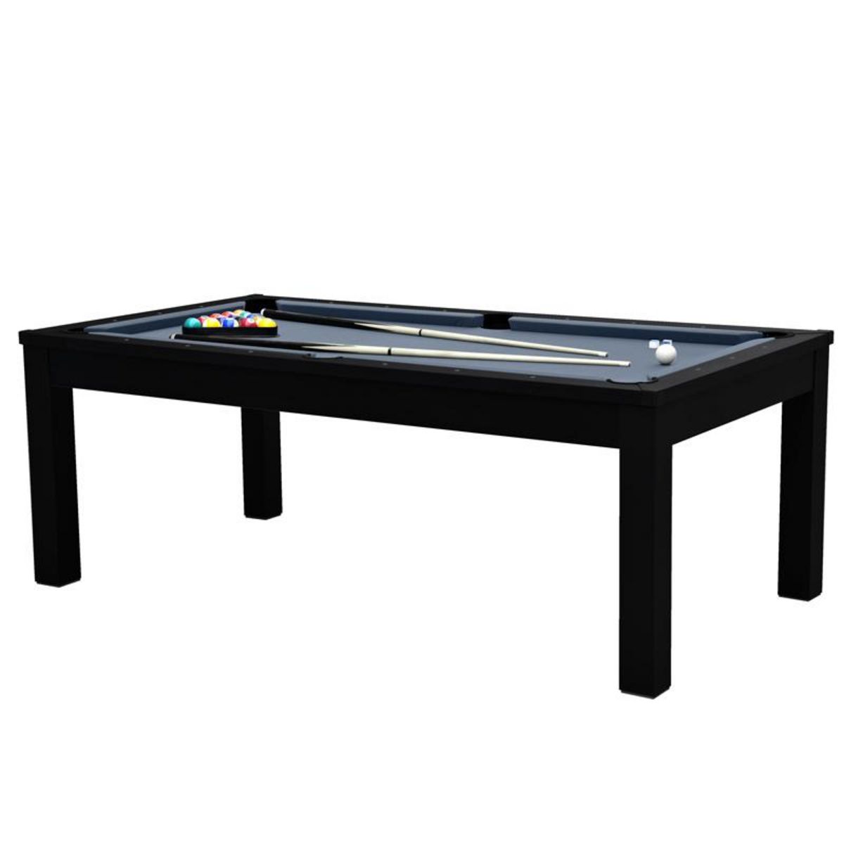Rendez vous déco Table de billard convertible noire tapis bleu - Eddie