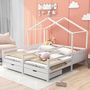 Voir la diapositive 2 : MERAX Lit cabane enfant 90x200cm pin coloris blanc