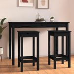 VIDAXL Chaises de bar lot de 2 noir 40x40x78 cm bois de pin solide