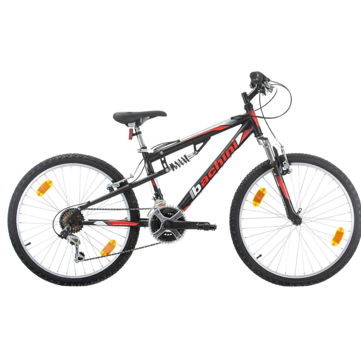 BACHINI Vélo enfant - VTT 24''  - Modèle Tout Suspendu avec transmission complète Shimano pour enfant de taille comprise entre 1.35 et 1.60m
