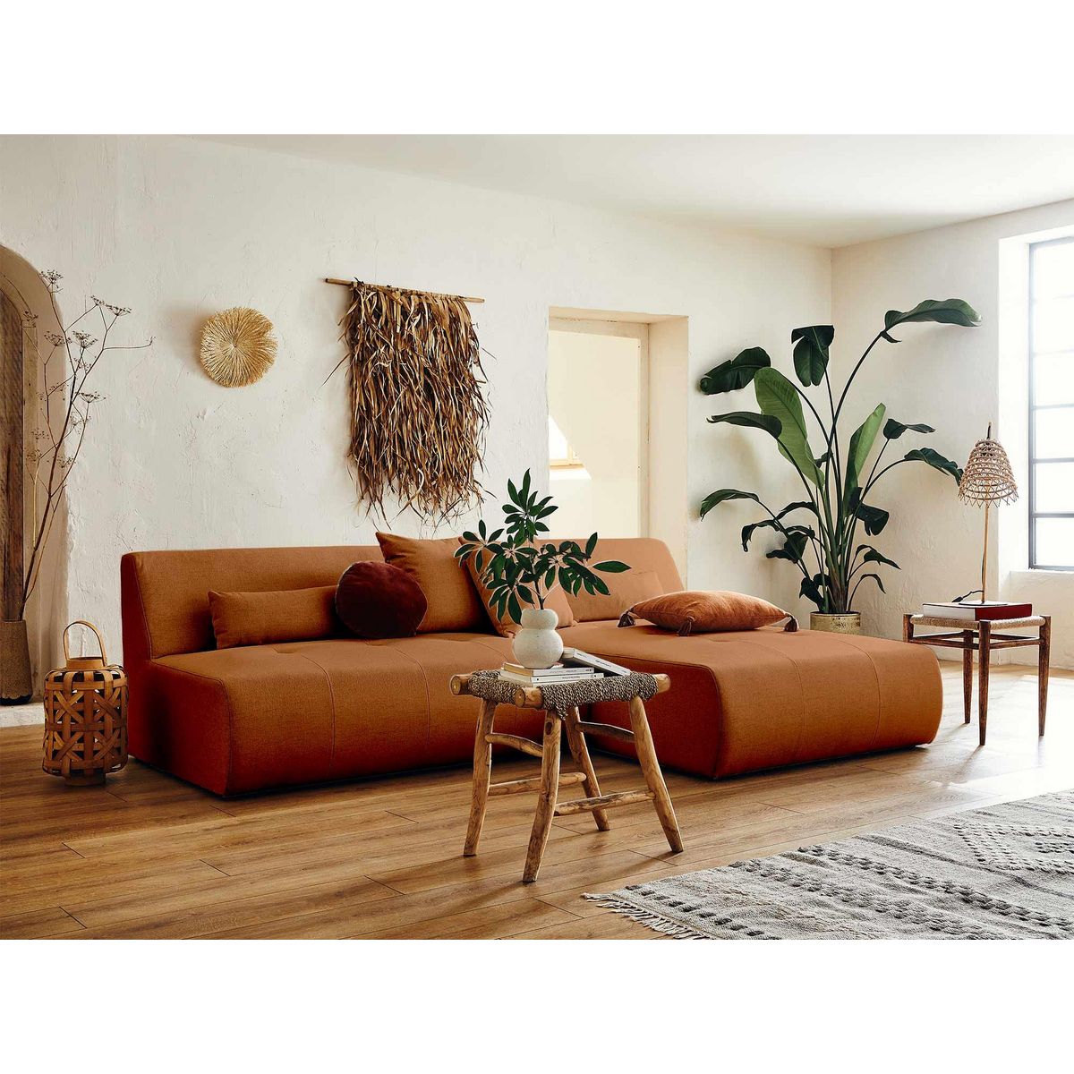 LISA DESIGN Onyx - canapé modulable d'angle réversible 4 places - en tissu