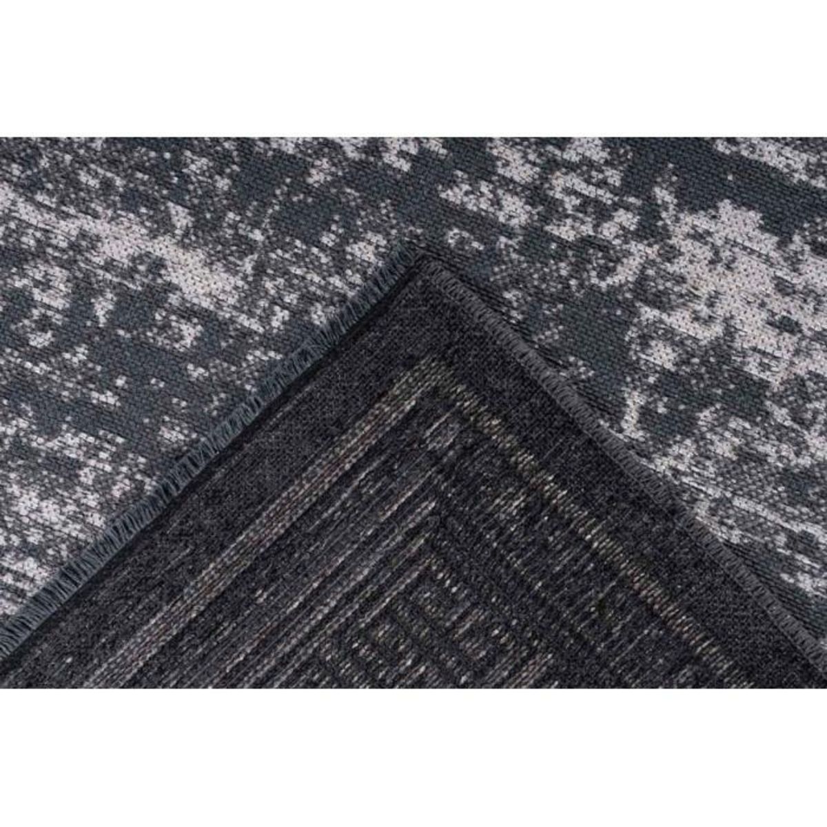 Paris Prix Tapis Tissé à Poils Plats Rétro  Kalevi  Gris